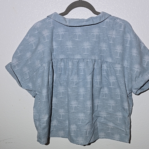 Zara Gray Cuffed Sleeve Button Down Shirt - Picture 3 of 6